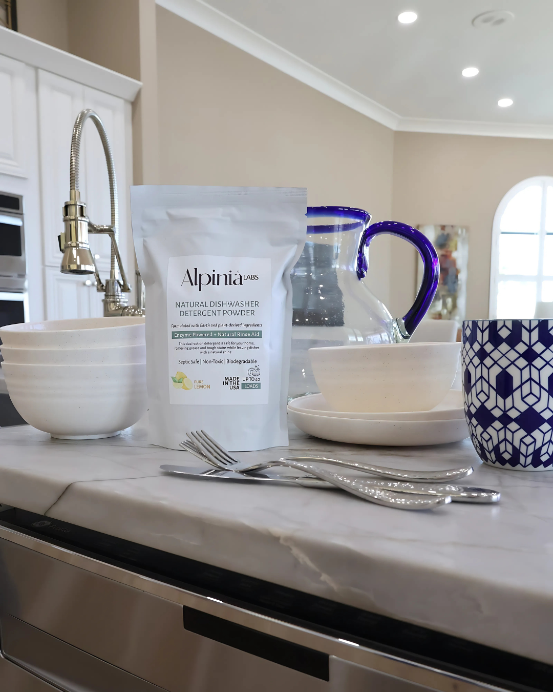 Powerful Natural Dishwasher Detergent with Bioenzymes